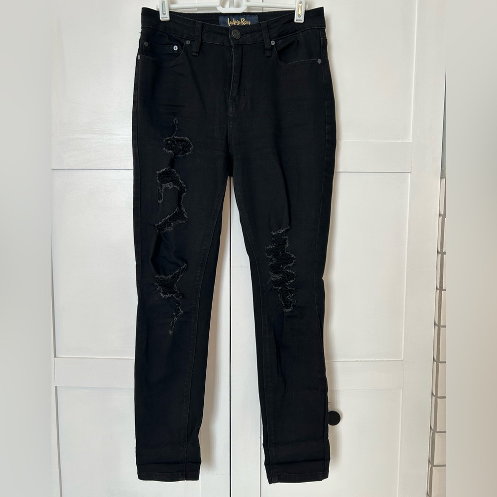 Indigo Rein Black Denim with Distressing